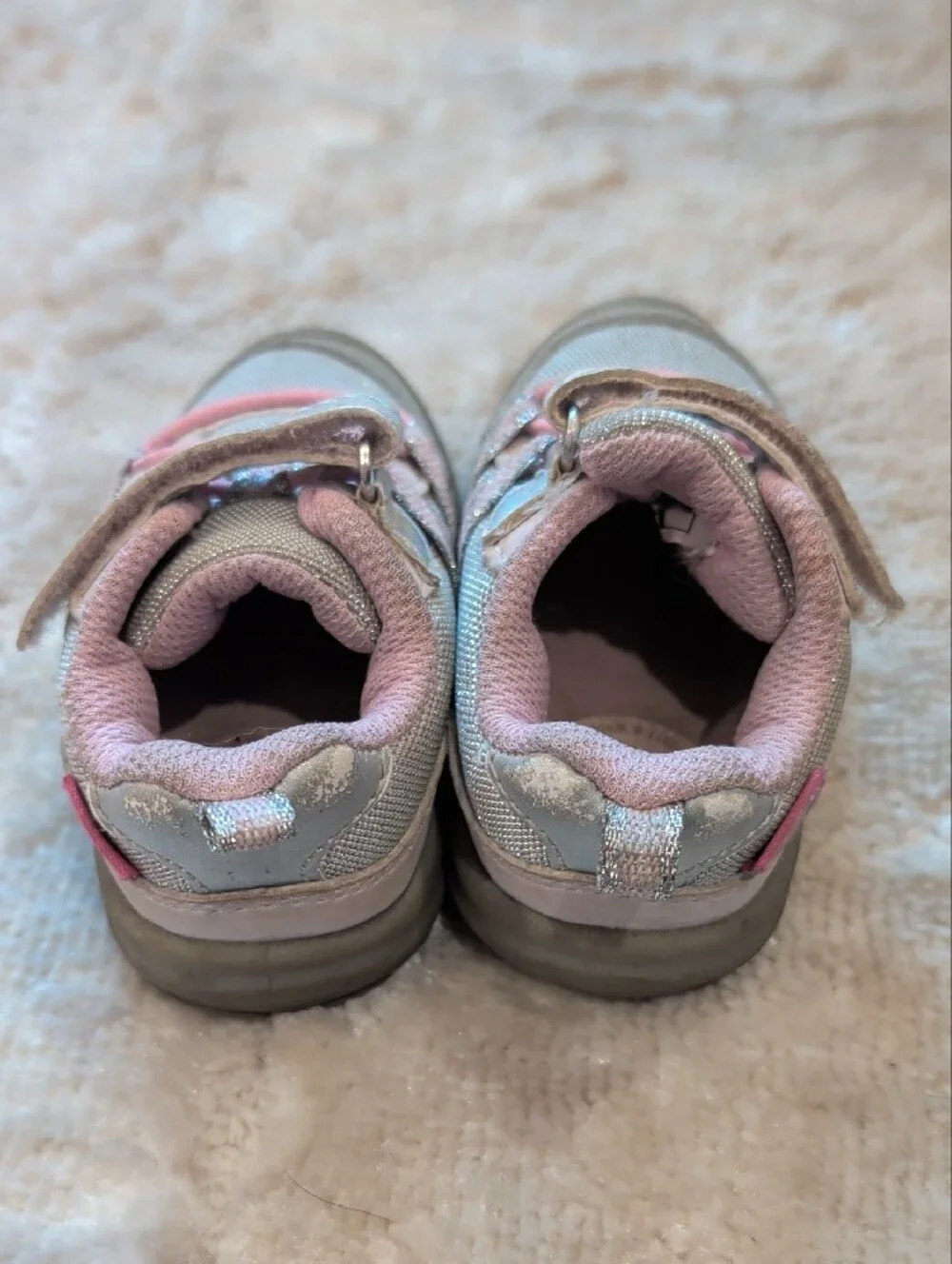 Toddler Pink & Silver Athletic Sneakers